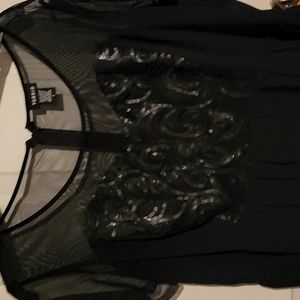 Dressy Sequin black peplum sheer top